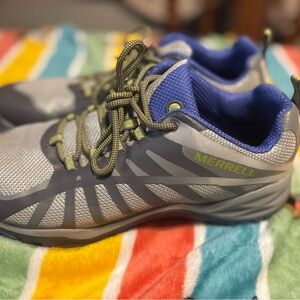 Merrell Gray and Blue Trail Sneakers